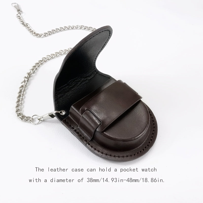 High Retro Leather Flip Pocket Watch Case Men's Watch Case