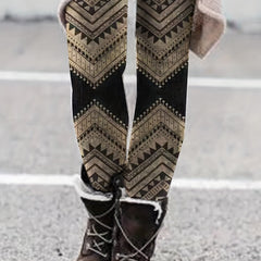 Geo Print Skinny Leggings Women's Clothing