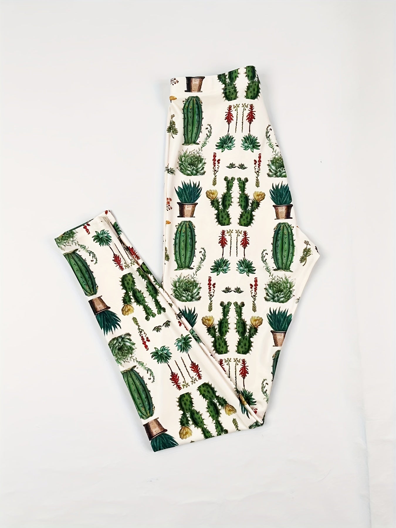 Plant Print High Rise Gym Leggings