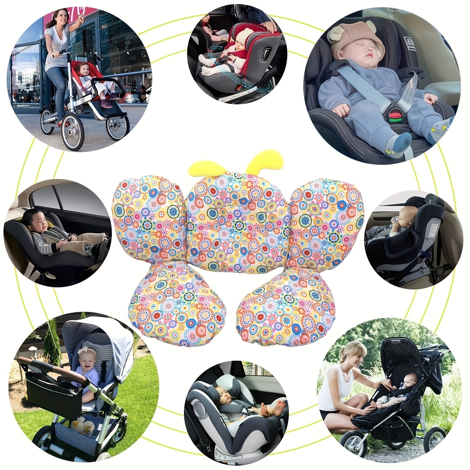 Baby Neck Pillow for Strollers and Car Seat, 0-4 Years