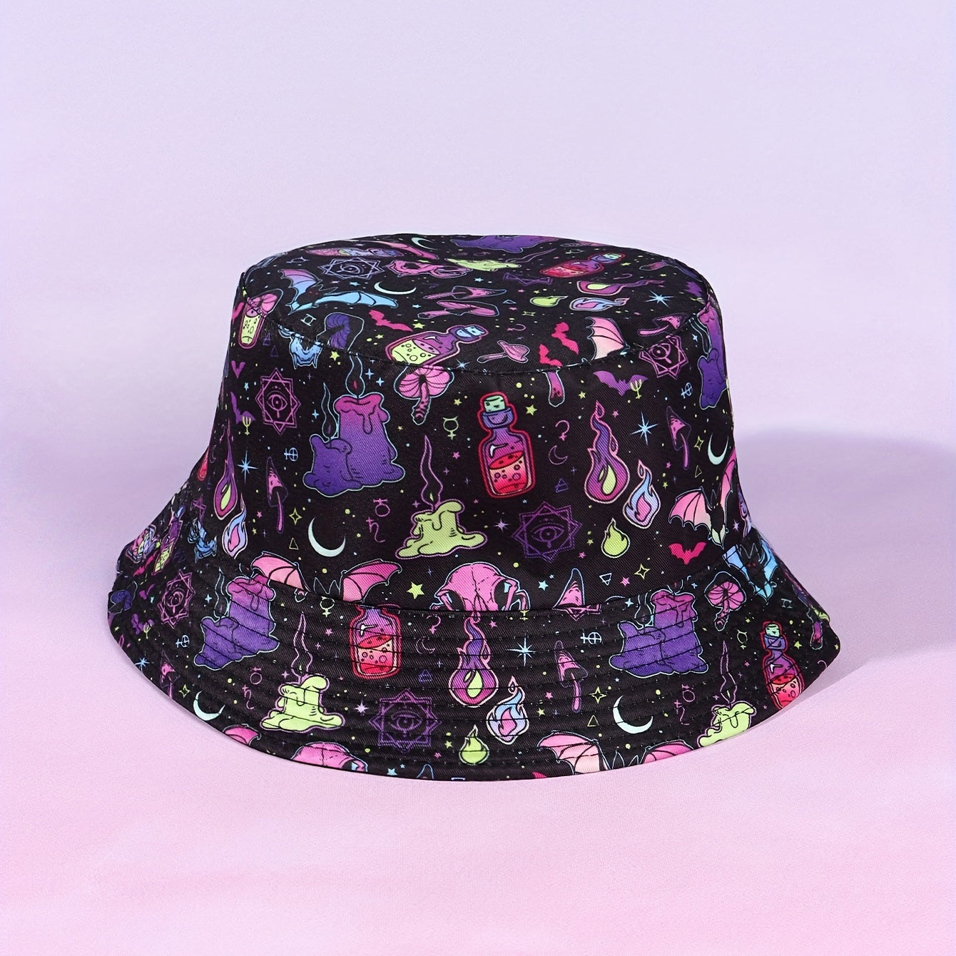 Ghost Candle Halloween Bucket Hat Reversible Sunshade Fisherman Cap