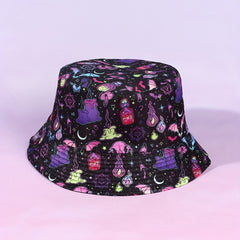 Ghost Candle Halloween Bucket Hat Reversible Sunshade Fisherman Cap