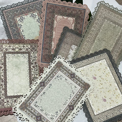 10 Sheets Retro Flower Window Hollow Lace Journal Decorative Paper