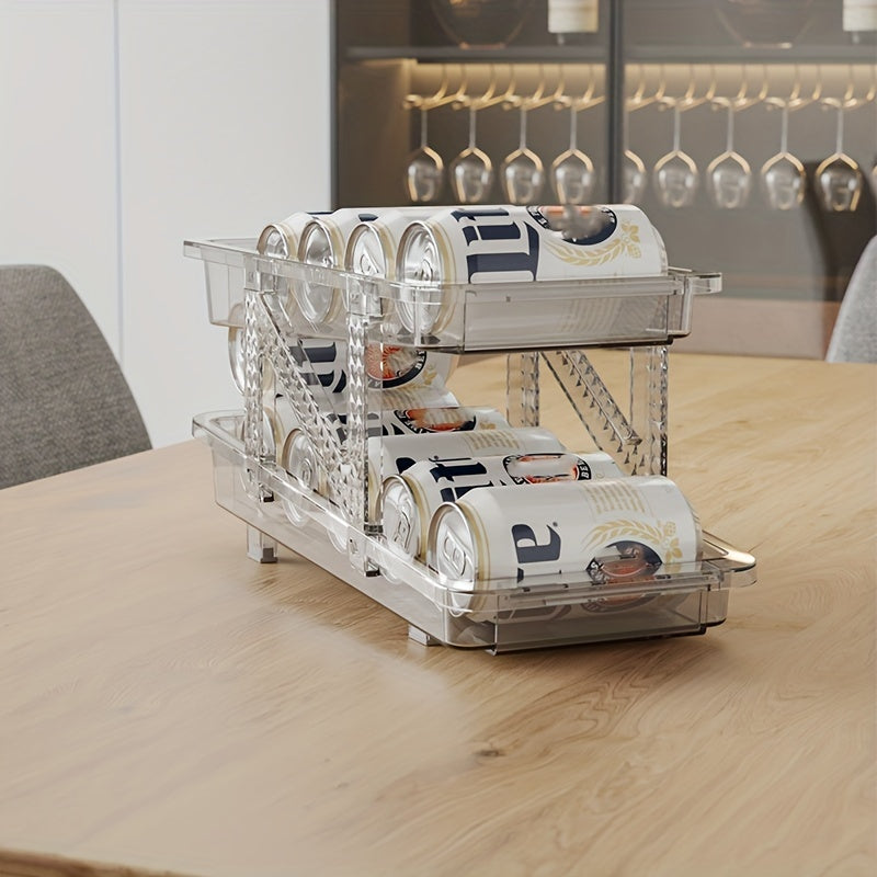 Telescopic Beverage Storage Box Double Layer Rack