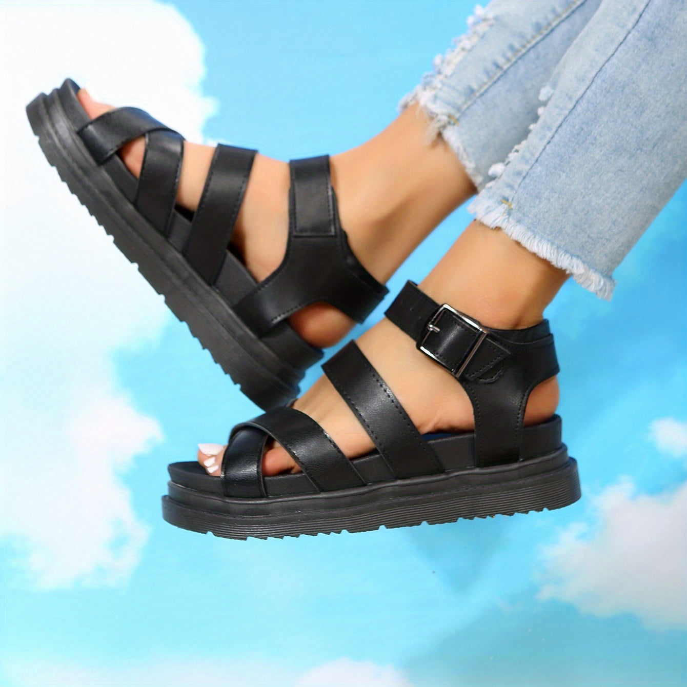 Women's Cross Strap Platform Sandals