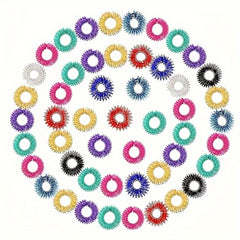 10pcs Mini Spring Finger Massage Ring Pressure Relief Relax Handwear