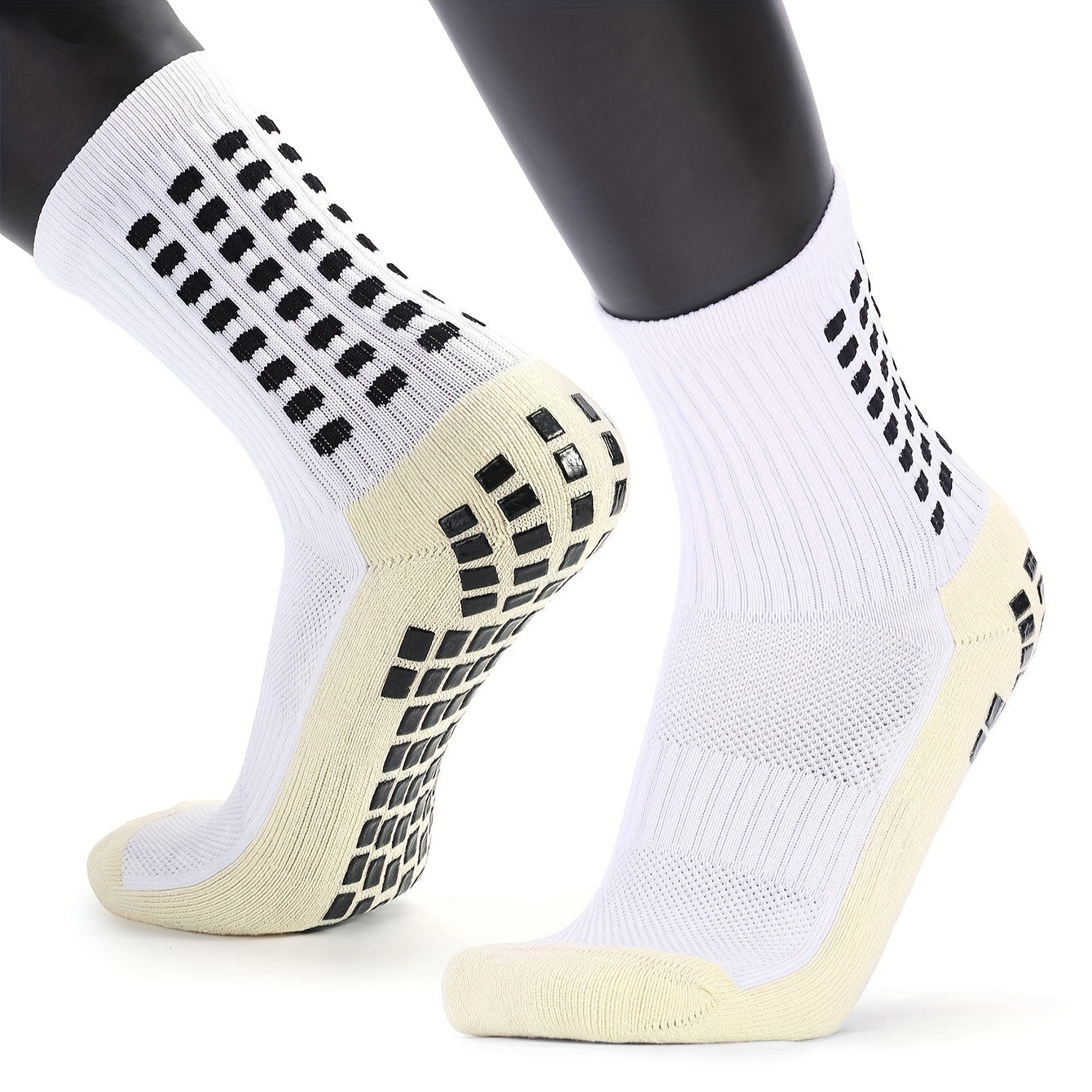 Men's Soccer Socks - Sweat Absorbing Athletic Sports Thickened Grip Pads