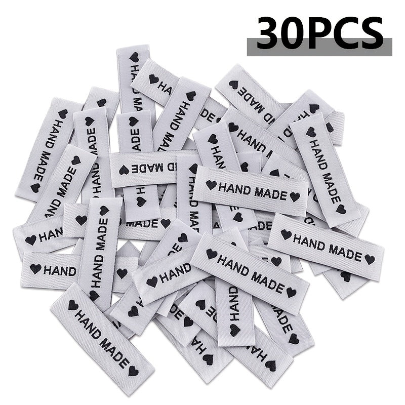 30pcs Personalized With Love Woven Sewing Labels for Clothing Garment