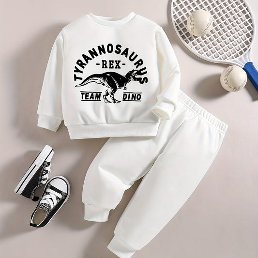 Toddler Boy Dino Graphic Sweatshirt Pants Set