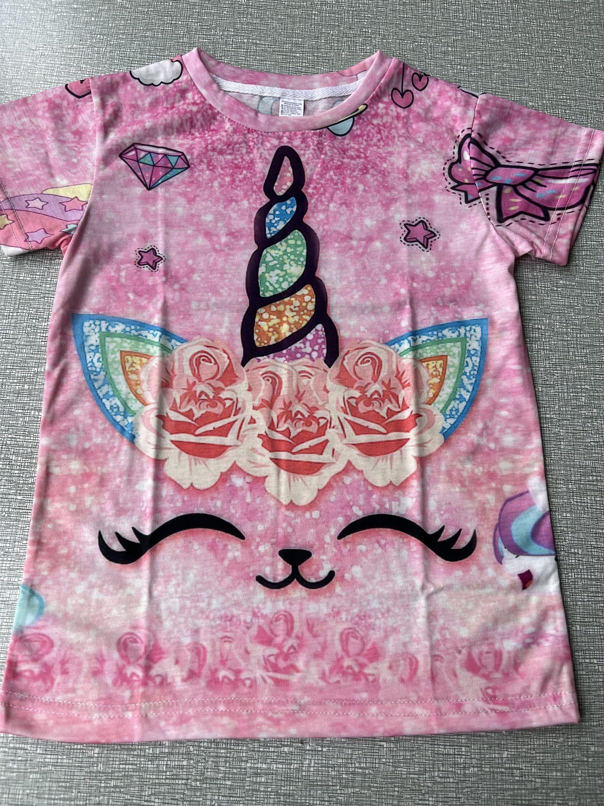 Floral Horn Graphic T Shirt for Kids