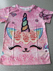 Floral Horn Graphic T Shirt for Kids