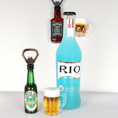 Magnetic Beer Bottle Opener PVC Beer Bottle Refrigerator Decoration
