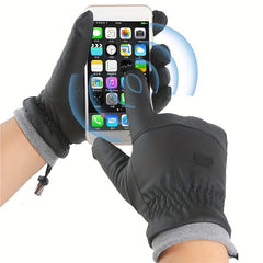Windproof Waterproof Velvet Thickened Warm Gloves Touch Screen