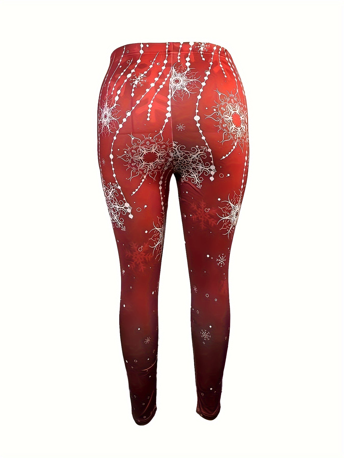 Christmas Leggings Abstract Snowflake & Dot Print High Rise Leggings