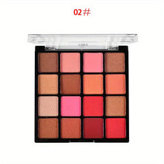16-Color Matte & Shimmer Eyeshadow Palette - Waterproof Makeup