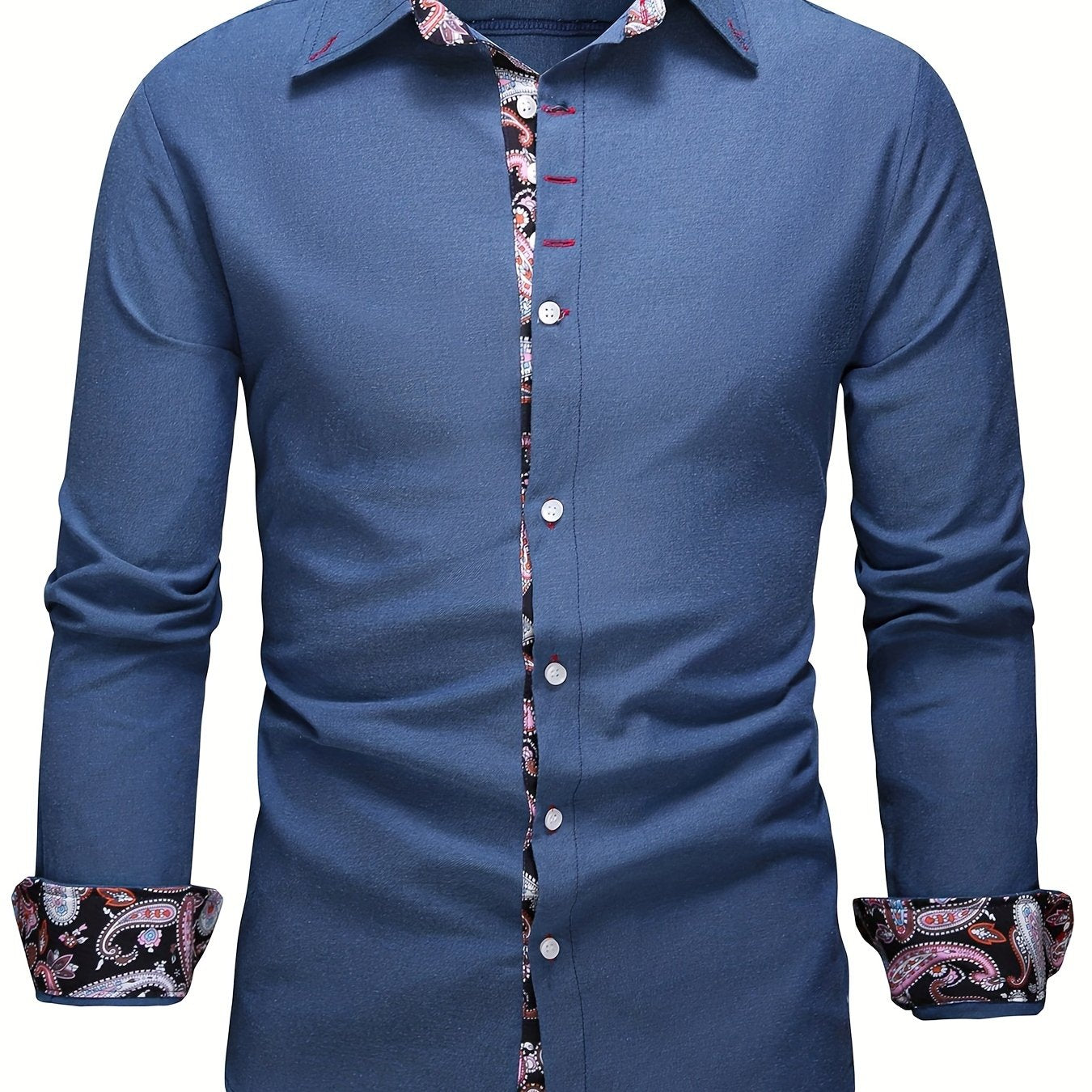 Paisley Binding Men's Long Sleeve Shirt
