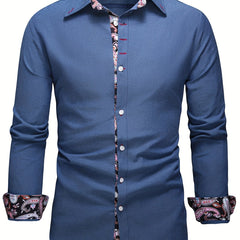 Paisley Binding Men's Long Sleeve Shirt
