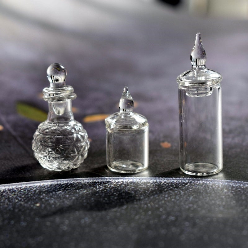 3pcs Micro Transparent Glass 1 12 Dollhouse Jar Decorations