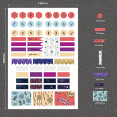 9 Sheets Paper Stickers For Bullet Journals Planner BUJO