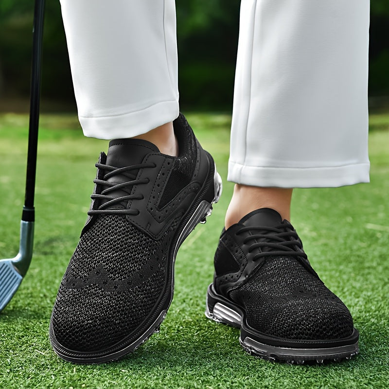 Men's Detachable 9 Spikes Golf Shoes Lace Up Sneakers