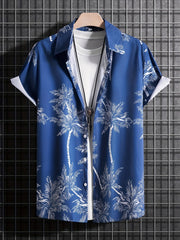 Palm Tree Pattern Hawaiian Shirt Men's Summer Vacation Resort
