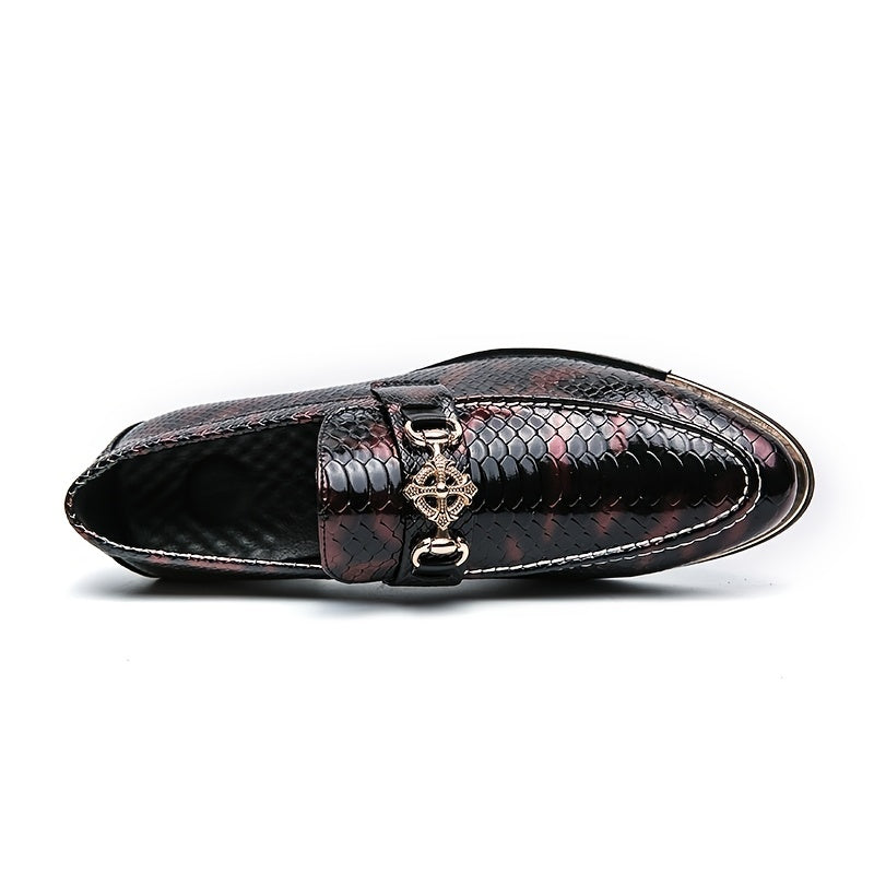 Textured Loafer Shoes Men's Almond Toe Slip-On Spring Summer
