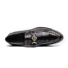 Textured Loafer Shoes Men's Almond Toe Slip-On Spring Summer