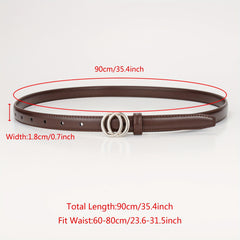 Smooth Double Connection Oval Buckle Head Leather Belt For Boys And Girls