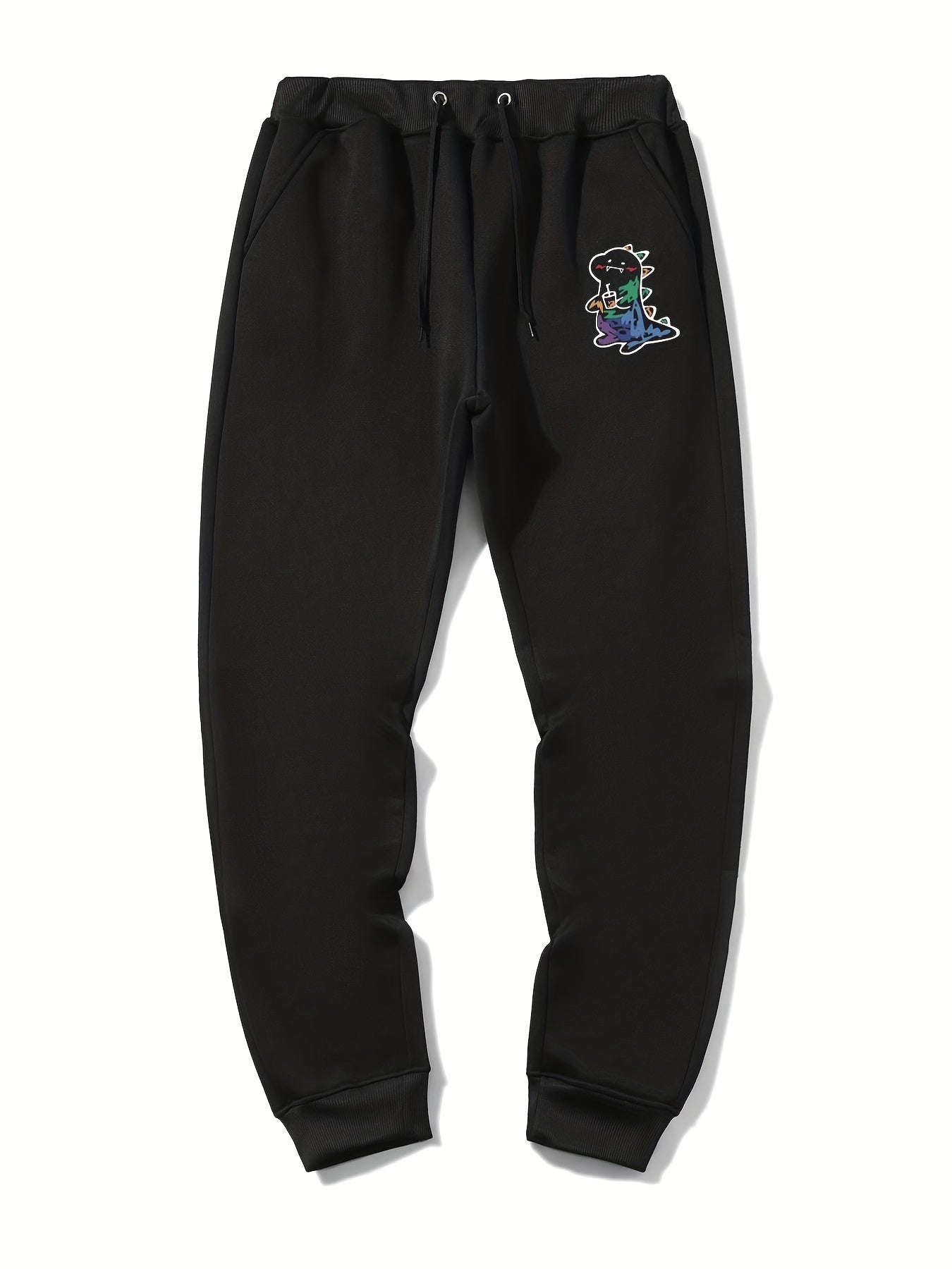 Dinosaur Print Men's Drawstring Sweatpants With Pockets