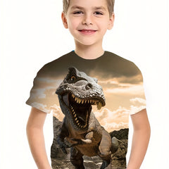 3D Print T Rex T Shirt for Boys - Summer Outdoor Fun