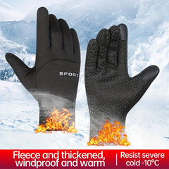 Men's Waterproof Velvet Winter Gloves Windproof Coldproof Outdoor Sports