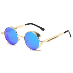 Men's Retro Steampunk Round Metal Glasses