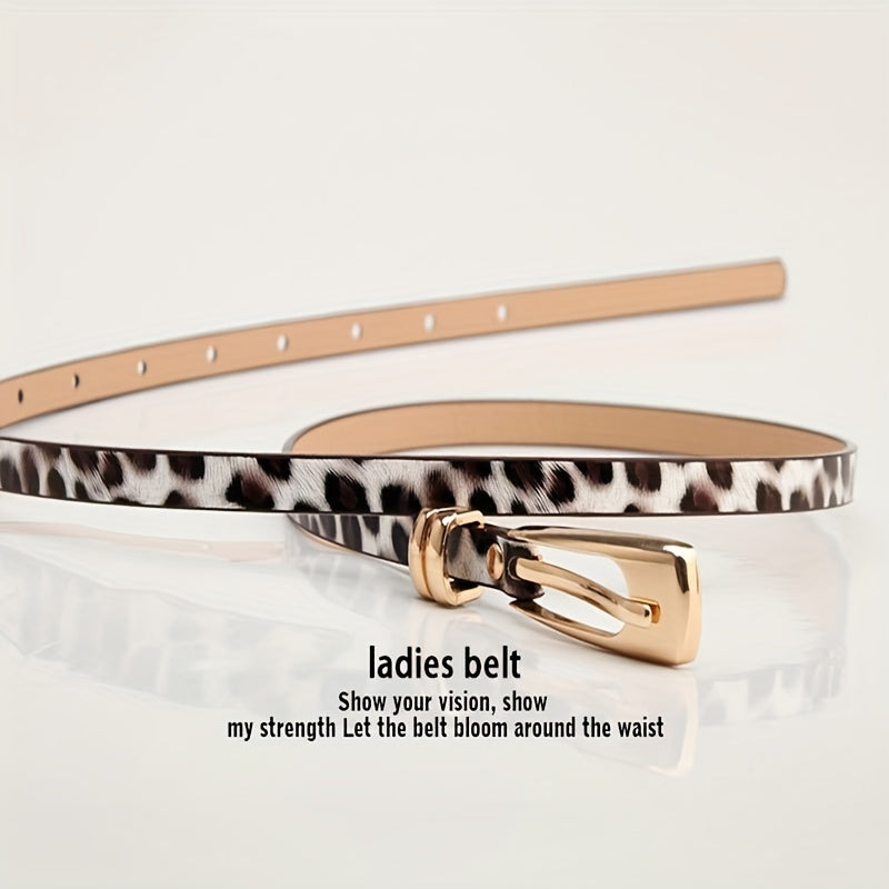 Thin Golden Buckle Belt For Dresses Pants