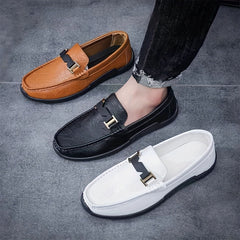 Men's Moc Toe Loafer Shoes Non slip PU Leather Shoes