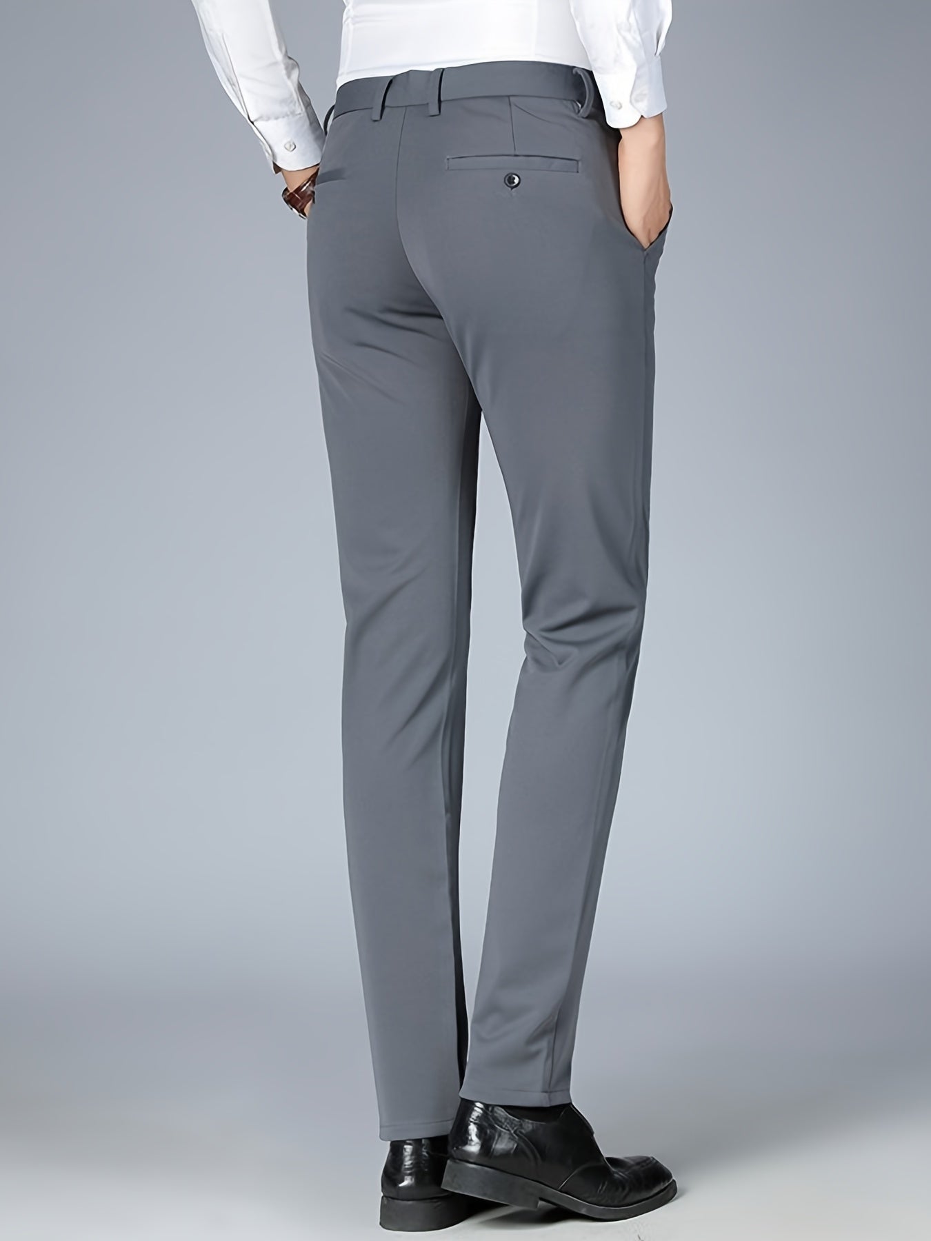 Men's Classic Formal Dress Pants Solid Stretch Business