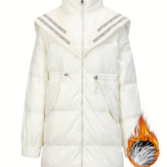 Women's Long Puffer Jacket Winter Sports Stand Collar