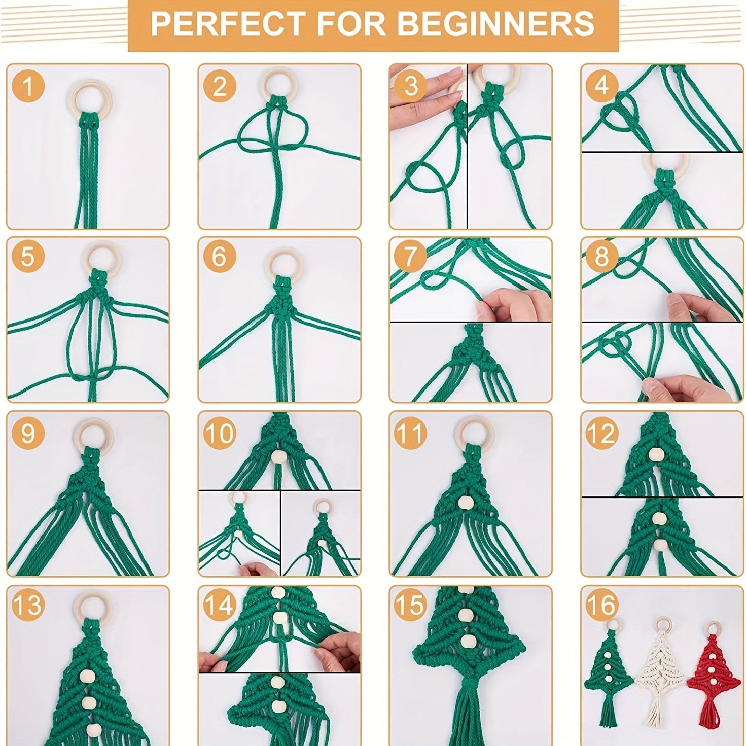 4pcs Christmas Tree Woven DIY Set Home Decorations