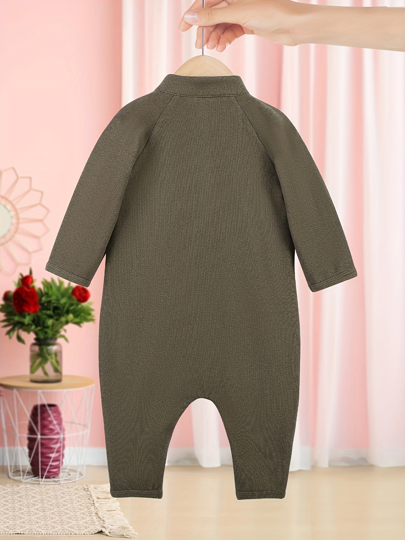 Baby Boy Ribbed Knit Footless Romper