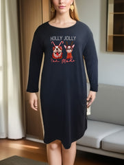 Christmas Lounge Dress Women's Plus Christmas Puppy Graphic