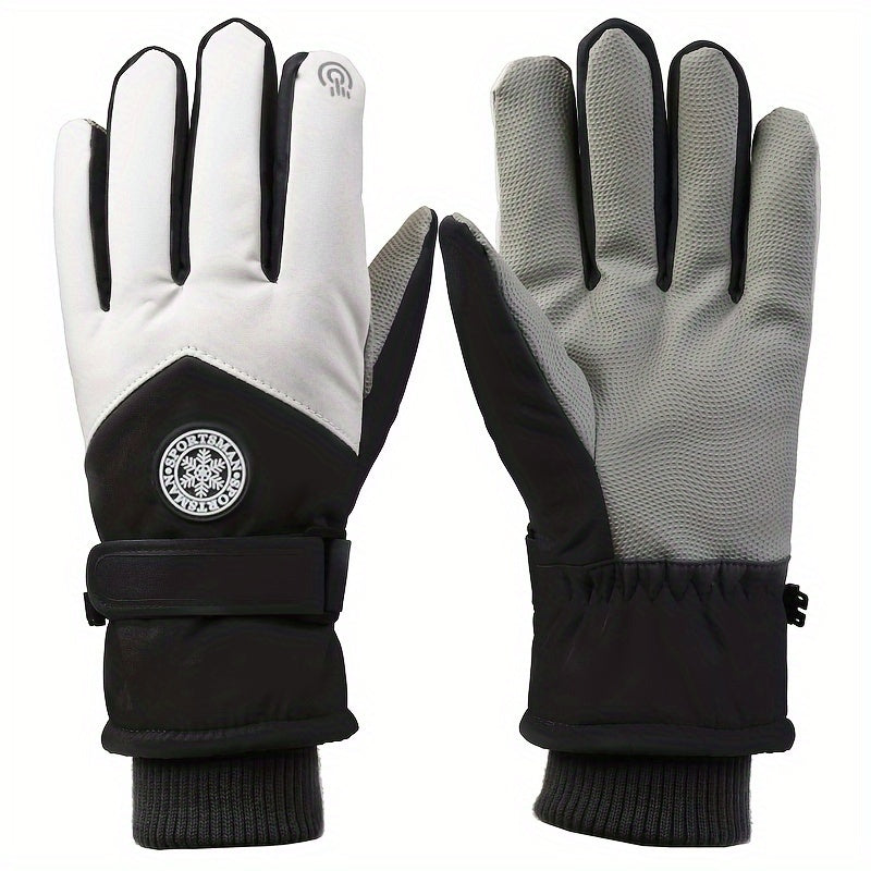 Winter Velvet Thickened Warm Gloves Windproof Waterproof Non slip Gloves