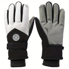 Winter Velvet Thickened Warm Gloves Windproof Waterproof Non slip Gloves
