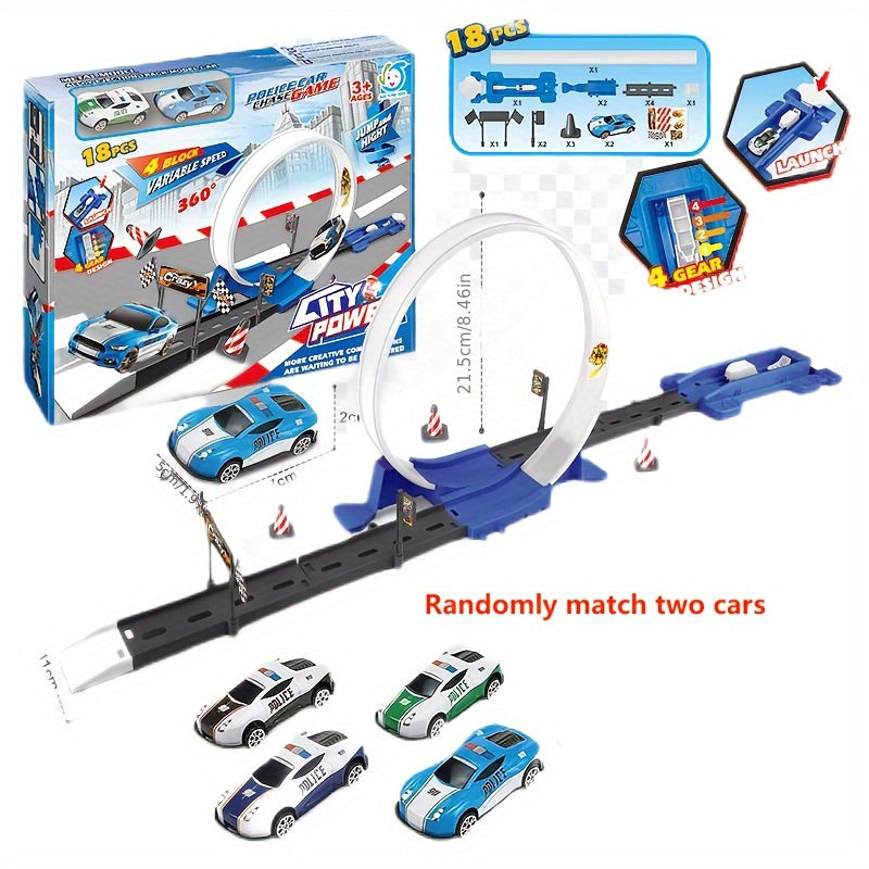 360 Rotating Racing Track Roller Coaster Set with 2 Cars