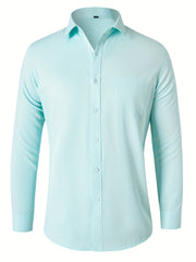 Men's Classic Button Up Shirt with Chest Pocket