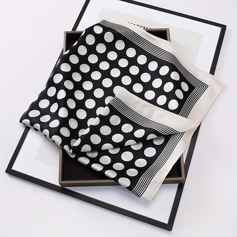 Satin Polka Dot Bandana Square Scarf Neckerchief Casual Head Wrap Hair Accessory