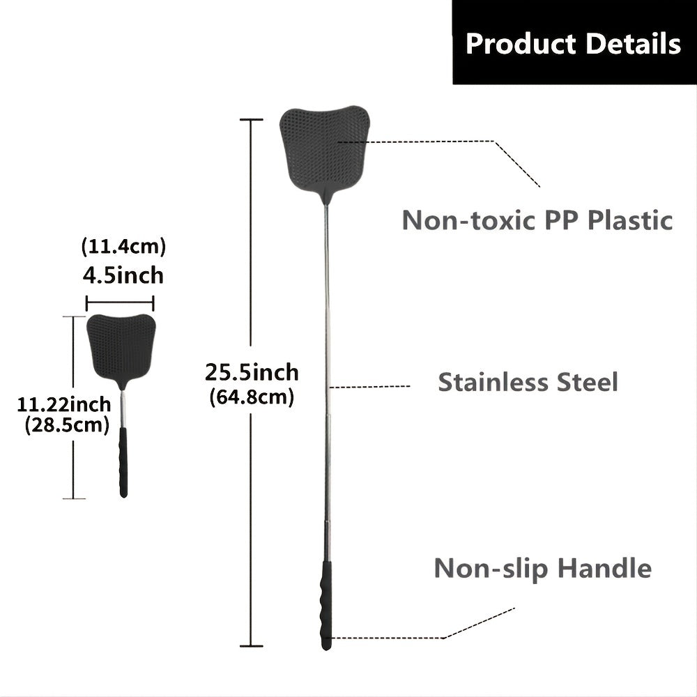 Heavy Duty Telescopic Fly Swatter Indoor Outdoor Use