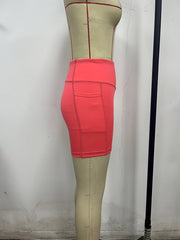 Yoga Sports Shorts With Side Pocket High Stretch Slim Fitness Shorts