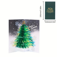 Christmas 3D Greeting Card Sparkling Dream Christmas Tree Blessing