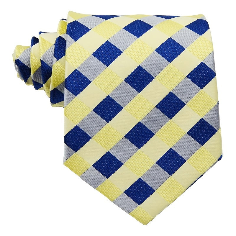 Men's Purple Pink Plaid Checks Tie 3 6 Inch