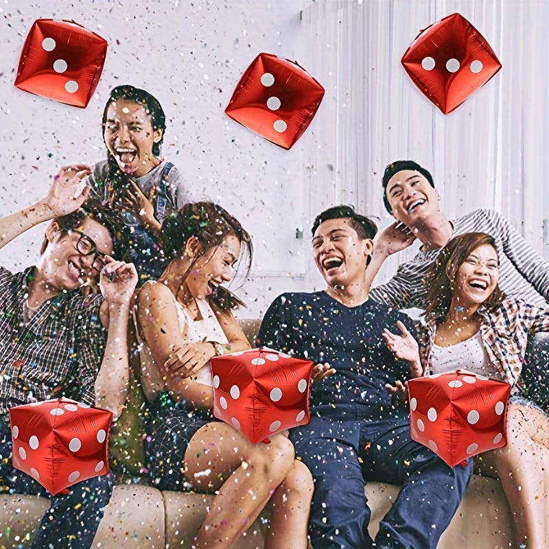 6pcs 12 Aluminum Film Cube Dice Party Decoration Set
