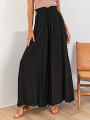 Wide Leg Palazzo Pants Smocked Waist Casual Summer Spring